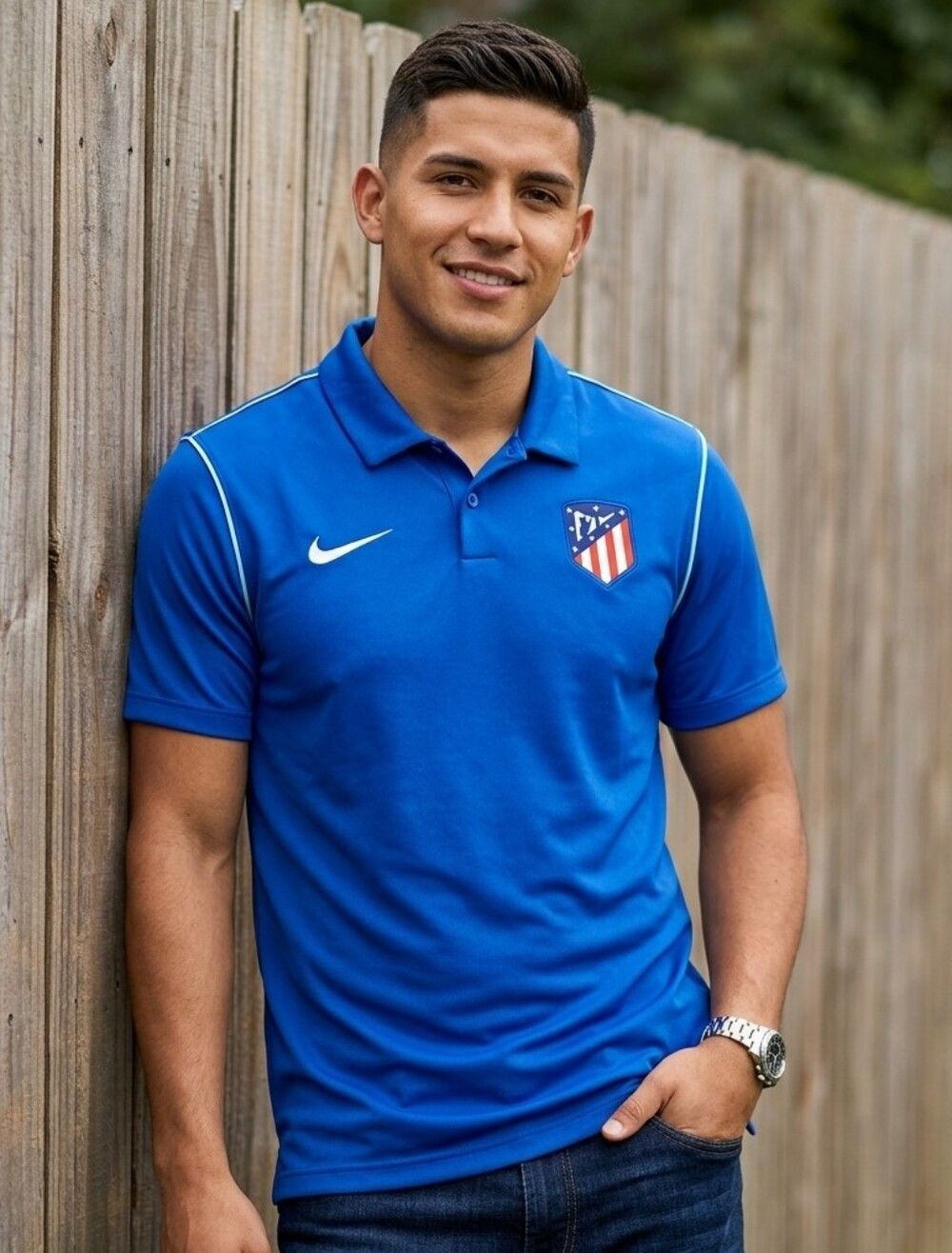Nike Atlético de Madrid Dri-FIT Soccer Polo Shirt Blue - Men's Size M